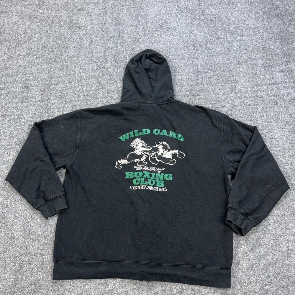 Wild Card Boxing Club Hoodie Mens 2XL Black Full Zip Freddie Roach Sweatshirt